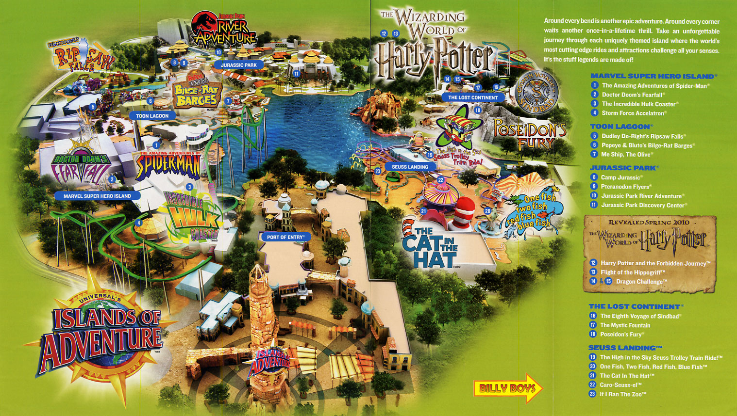 Universal Studios Islands of Adventure - 2007 Park Map