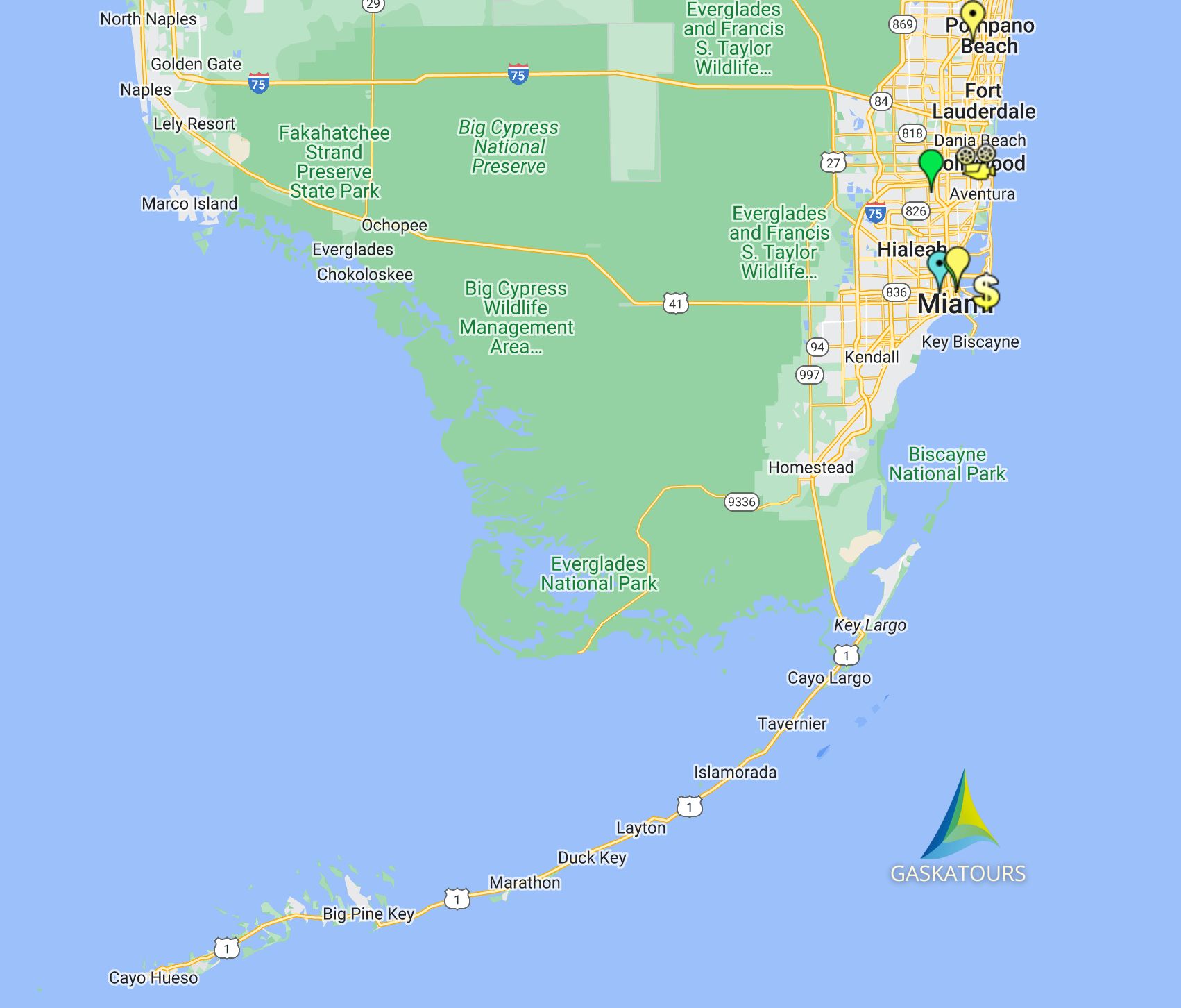 Map The Florida Keys - GaskaTours, Inc.